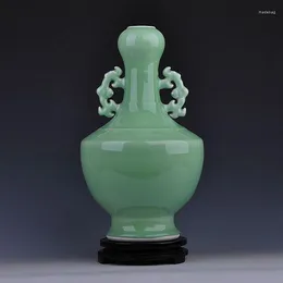 Vase Jingdezhen Ceramic Vase Celadon Crafts Creative Home Decoration Room Furnishing Shadow