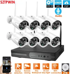 8CH Audio CCTV System Wireless 1080P NVR 8PCS 20MP IR Outdoor P2P Wifi IP CCTV Security Camera System Surveillance Kit2770526