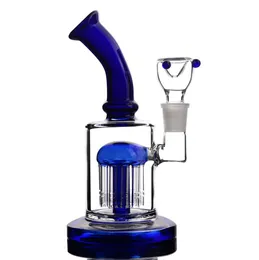 8 inches tall 18 mm joint blue Perc Water Glass Bongs hookahs Pipes percolator Recycler oil rig bongs dab Rigs3423658
