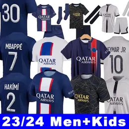 2023 Paris Mbappe #7 футбольные майки Hakimi 30 10 Fan Player 4th 23 24 Sergio Ramos PSGS Футбольные рубашка Marquinhos verratti Icardi iniform Kid