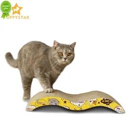 New Corrugated Paper Cat Scratcher Catnip Scratch Pad Mat Kitten Scratching For Cats Cat Scratcher Pet Game Toys Pet Supplies LY0003