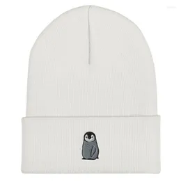 Basker wzcx penguin tecknad film broderi beanie skalle cap utomhus hålla varmen unisex hip hop elasticitet kvinnor vinter hatt skid