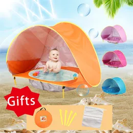 Tents and Shelters Baby Beach Tent Portable Shade Pool UV Protection Sun Shelter For Infant Outdoor Toys Child Swimming Pool Play House Tent Toys 230526
