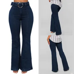 Women's Jeans Woman High Waist KLV 2023 Cotton Stretch Loose Zip Pocket Button Casual Flare Pants 4.24