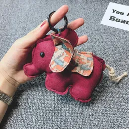 Key Rings Creative Luxury Elephant Animal Seude Leather Cute Keychain Women's Bag Pendant Car Keyring Jewelry Gift G230526