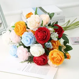 Декоративные цветы красивые искусственные розы с 3 бутонами шелковые фальшивые цветы для свадебной домашней гостиной