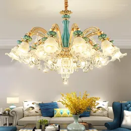 Chandeliers Gold Crystal Lamp Living Room Modern Bedroom Led Chandelier Dining Lighting E14 Lighs