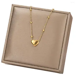 Pendant Necklaces 316L Stainless Steel Heart Necklace Ladies Kolye For Women Free Items Collier Acier Inoxydable Femme