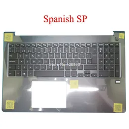 Frames Laptop Palmrest For DELL For Vostro 15 5568 V5568 0FCN57 FCN57 with NoBacklit Spanish SP keyboard with fingerprint hole new