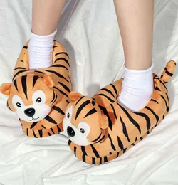 Womens Winter Cute Tiger Cotton Slippers Men Warm Soft Plush House Slippers Couples Nonslip Indoor Floor Shoes Chaussure Femme G06267853