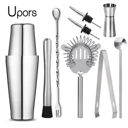 Drinkware Lid UPORS Boston Shaker Professional Stainless Steel Bartender Wine Cup Cocktail Mixer Martini Bar Set 230529