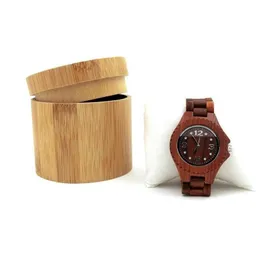 Aufbewahrungsboxen Bins Natürliche Bambus Box Armbanduhr Schmuck Holz Männer Halter Sammlung Vitrine Drop Lieferung Home Garten Haus DHA4A
