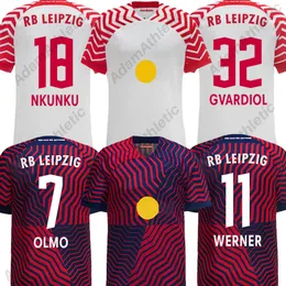 RBL Leipziges Soccer Jerseys 23/24 Olmo Werner Gvardiol Nkunku Football Shirts Orban Silva Poulsen Szoboszlai Forsberg Jersey Kids Kit 2023 2024