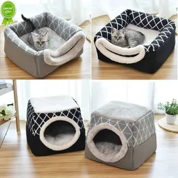 New Cat Bed House for Small Dogs Soft Nest Kennel Bed Cave House Sleeping Bag Mat Pad Tent Pets Winter Warm Cozy Mini Pet Beds