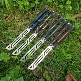 Black Nautilus balisong Butterfly trainer knife Black Channel aluminum+G10 Handle Bushing system tactical folding Edc knife