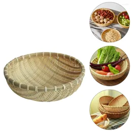 Geschirr-Sets, Strohaufbewahrungskörbe, Weidenkorbgeflecht, Bambus-Snack, handgewebtes Brottablett, Dekor