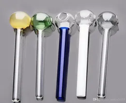 Tuyau en verre coloré Pipes à poignée pour fumer Mini tuyaux incurvés pour fumer Recycleur soufflé à la main Mélange de brûleur à mazout color1375165