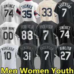 Män kvinnor ungdom Tim Anderson basebolltröjor yoan moncada Luis Robert Eloy Jimenez Liam Hendriks Jake Burger Andrew Vaughn Benintendi