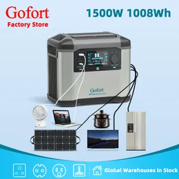 GoFort China grossistpris 1500 Watt 110V laddning laddningsbar ren sinusvåg 1500W bärbar solgenerator för hus