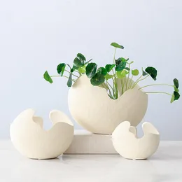 Vases Minimalist Nordic Aesthetic Ikebana Cute Small White Ceramic Flower Vase En Ceramique Home Decoration Luxury YY50HP