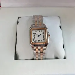 Mens designer montre 50 mètres importés de luxe correspond à la mode carrée petit reloj quartz étanche deasiner glacé montre en acier inoxydable panthere SB002 C23