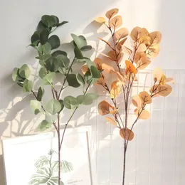 Kwiaty dekoracyjne sztuczne ginkgo liście symulacja zielone rośliny dekoracje świąteczne do dekoracji ślubu domowego fałszywy liść pieniędzy