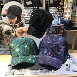 Snapbacks New Luxury Rhinestone Sequins Hip-Hop Hat Men Women Summer Outdoor Sport Cap Adjustable Knit Casual Visor Baseball Hat Anti-UV G230508