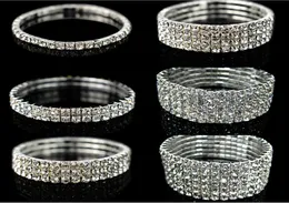 Sparkly Rhinestones Stretch Bangle Wedding Bracelets Bridal Jewelry Cheap Bracelet For Bride Party Evening Prom Dress3962568