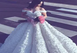 2017 sa mhamad vackra bröllopsklänningar sexig av axel 3dfloral applikationer charmiga brudklänningar senaste mode en linje bröllop 3684880