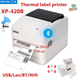 Stampanti XPRINTER 420B/460B Spedizione termica Etichetta della stampante Codice barra della stampante Printer Larghezza 25115mm Supporto QR Codice Express Waybill
