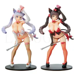 Giocattoli divertenti Q-sei Hamashimashigeos Burlesque Cat Bell Black White Cat Ver. 1/7 PVC Action Figure Anime Sexy Figure Modello T