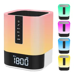 Musky DY28S Hetyre Night Light Bluetooth Speaker, 5 in 1 Touch Control Bedside Lamp Dimmable Multi-Color Changing, Bedroom Alarm Clock
