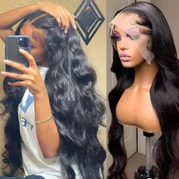 30 40 Inch Body Wave Lace Front Wig Human Hair Wigs For Women Brazilian Bob Loose Body Wave Pre Plucked 13x4 Hd Lace Frontal Wig