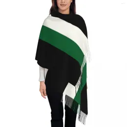 スカーフレディーロングアルジェリアストライプ旗女性冬の柔らかい温かいタッセルショールラップアルジェリアの愛国的なスカーフ