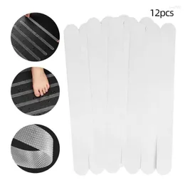 Banyo paspasları 12pcs Şeffaf banyo küveti duş anti kayma şeritleri bant pratik su geçirmez güçlü merdivenler zemin güvenlik paspas kavrama çıkartması