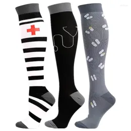 Sport-Socken, Kompressionsstrümpfe, geeignet für Ödeme, Diabetes, Krampfadern, Golf, Tube, Outdoor, Anti-Ermüdungs-Knie