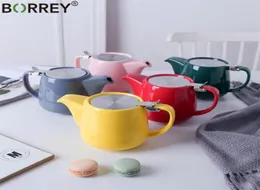BORREY Japanese Ceramic Teapot With Stainless Steel Strainer Filter Exquisite for Puer Oolong Kung Fu Tea Set 2108137126486
