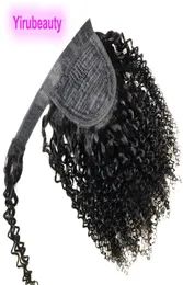 Rabinhos de cavalo brasileiros Virgin Hair Magic Fita Tie Kinky Curly Ponytail 824inch 100 Human Human Human Hook Loop Peruvian Indian Mala9909850