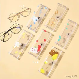 선글라스 케이스 가방 만화 플라스틱 투명 안경 케이스 베어 토끼 보관 가방 과일 꽃 상자 보호 덮개