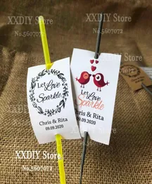 XX DIY 100PCS Let Love Sparkle Sparkler Glow Stick Tags Personalised Wedding Firework Tags Custom label 2104084533600
