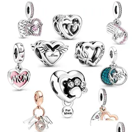 Charm S925 Sterling Sier älskar dina Mothers Unlimited Hanging Charm Pärlor lämpliga för primitiva Pandora -armband Kvinna DIY JE DHT16