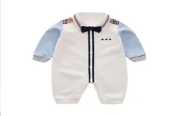 Yiering Baby Casuary Romper Boy Gentleman Style Onesie for Autumn Baby Jumpsuit 100 Cotton LJ20234741227
