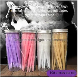 ACESSÓRIOS 100 PECIAS/CA cigarro Papéis de rolamento de cigarro Manual de tubo vazio Manual de cigarros de papel colorido de papel colorido Delive 183Ra