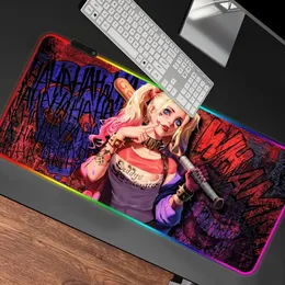 Almofadas Suicide Joker Squad RGB mouse pad é adequado para laptop Alfombrilla Escritorio ergonômico grande personalização de jogos Steelseries