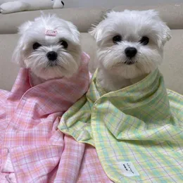 Kennels rosa xadrez de algodão manta rosa Cobertoras de estimação Air Condicionado Quilt Outdoor Picnic Mat Acessórios para cães fofos Toalha de banho confortável