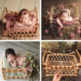 Keepsakes Pography props born Pography Accessories for Bebe Po Retro Woven Basket Studio Baby Pography Shoot Posing Props 230526