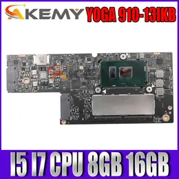 Moderkort NMA901 Moderkort för Lenovo Yoga 91013IKB Yoga 910 Laptop Moderboard CPU I57200U I77500U 8GB 16GB RAM