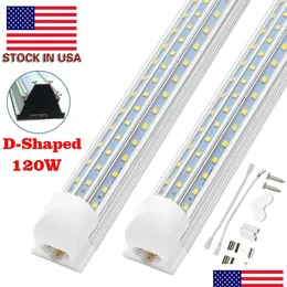 Led Tubes Vshaped 2Ft 4Ft 6Ft 8Ft Cooler Door T8 Integrated Leds Tube 120W Dshaped Triple Row Lights Fixture Stock In Usa For Shop G Dh0Mb