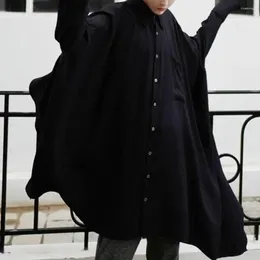 Camicie casual da uomo Uomo Primavera Manica lunga Moda Harajuku Gotico Irregolare Bello Allentato Oversize Colletto rovesciato Abbigliamento elegante