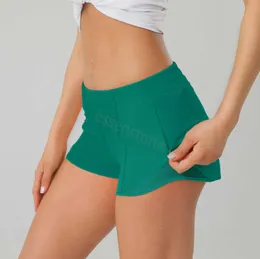 LU-248 Atmungsaktive, schnell trocknende Hotty Hot Shorts Damen Sportunterwäsche, Taschenlauf-Fitnesshose, Princess Sportswear Gym Leggings, LUL Yoga, schnell getrocknete Shorts